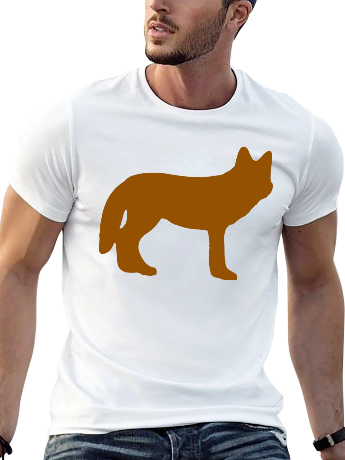 Wolf Silhouette Graphic Tee - Black
