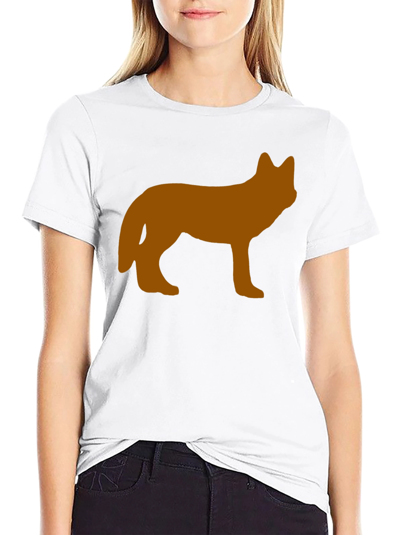 Wolf Silhouette Graphic Tee - Black