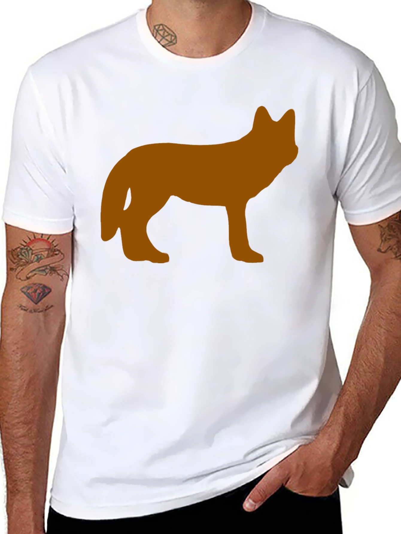 Wolf Silhouette Graphic Tee - Black