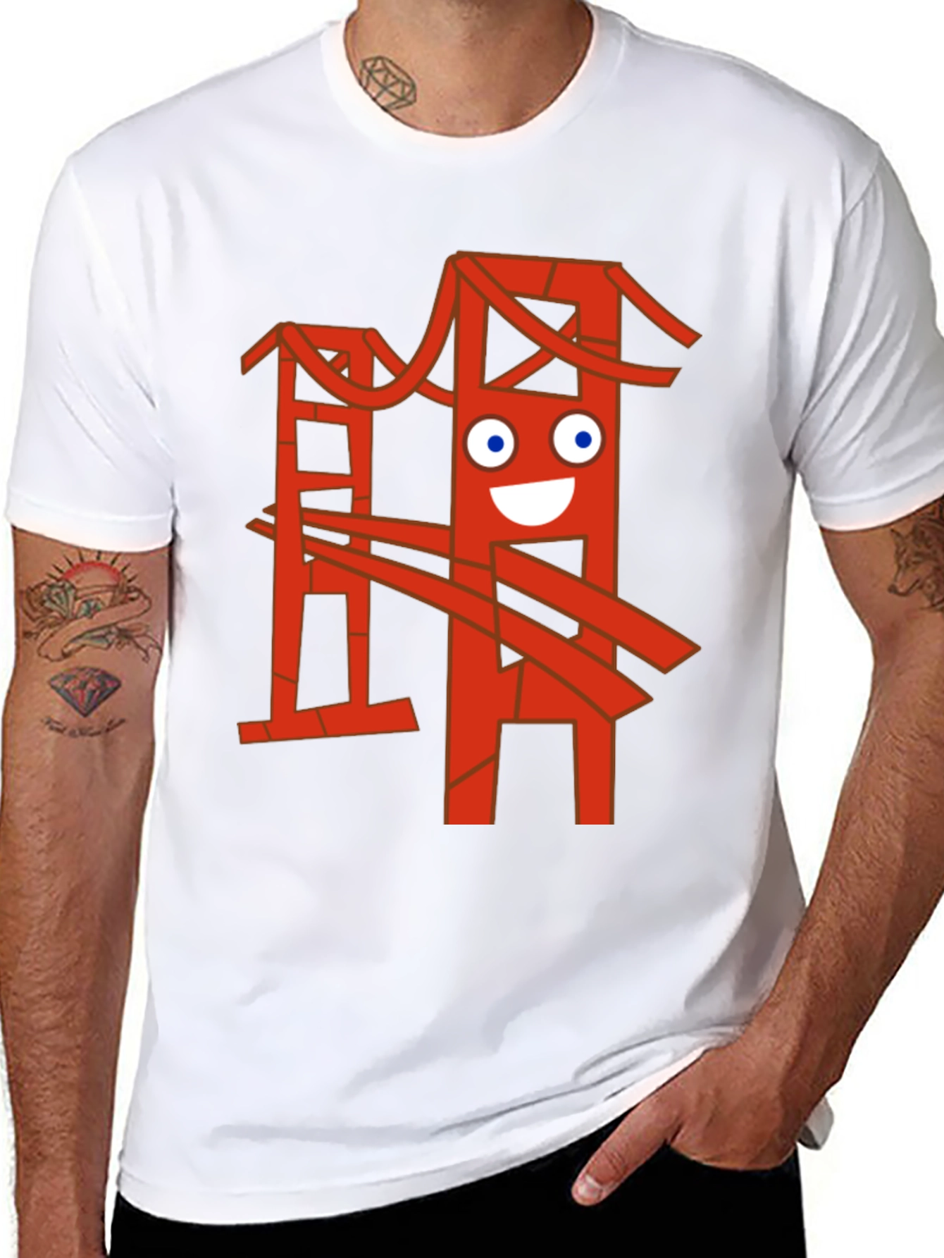 Funny Bridge Graphic T-Shirt - Black