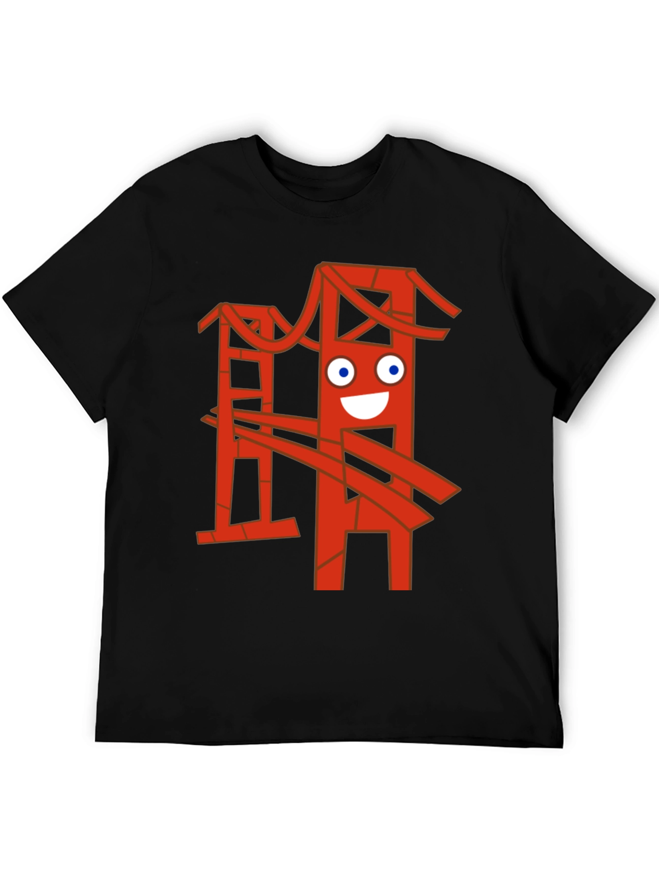 Funny Bridge Graphic T-Shirt - Black