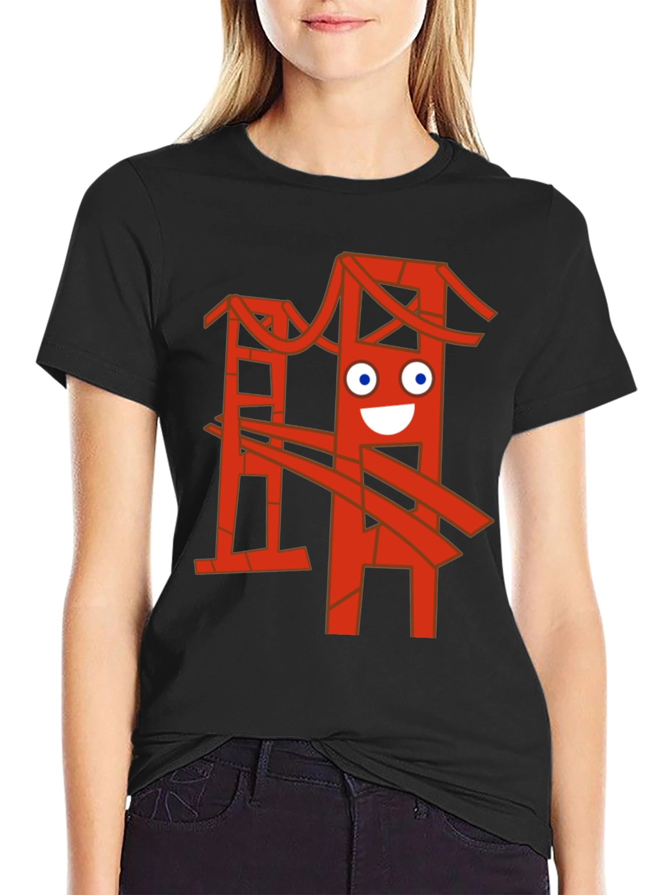 Funny Bridge Graphic T-Shirt - Black