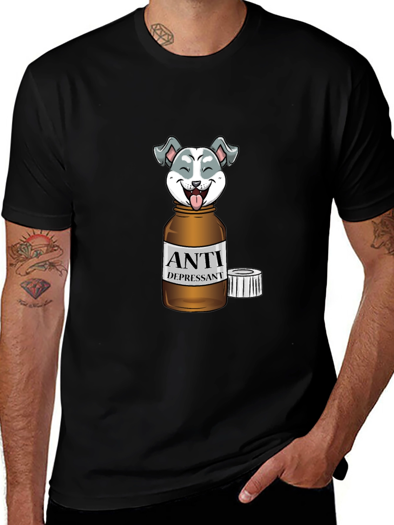 Anti-Depressant Husky Graphic T-Shirt