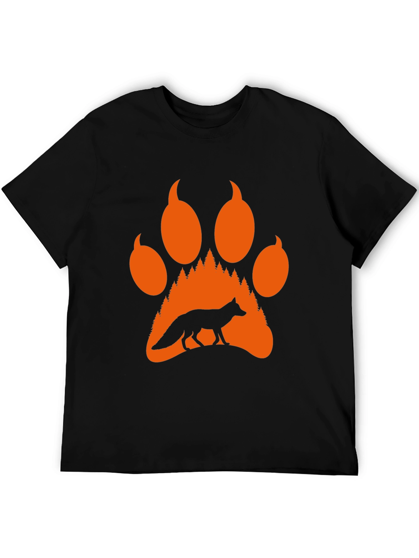 Fox Paw Print Graphic Tee - Nature Lover T-Shirt