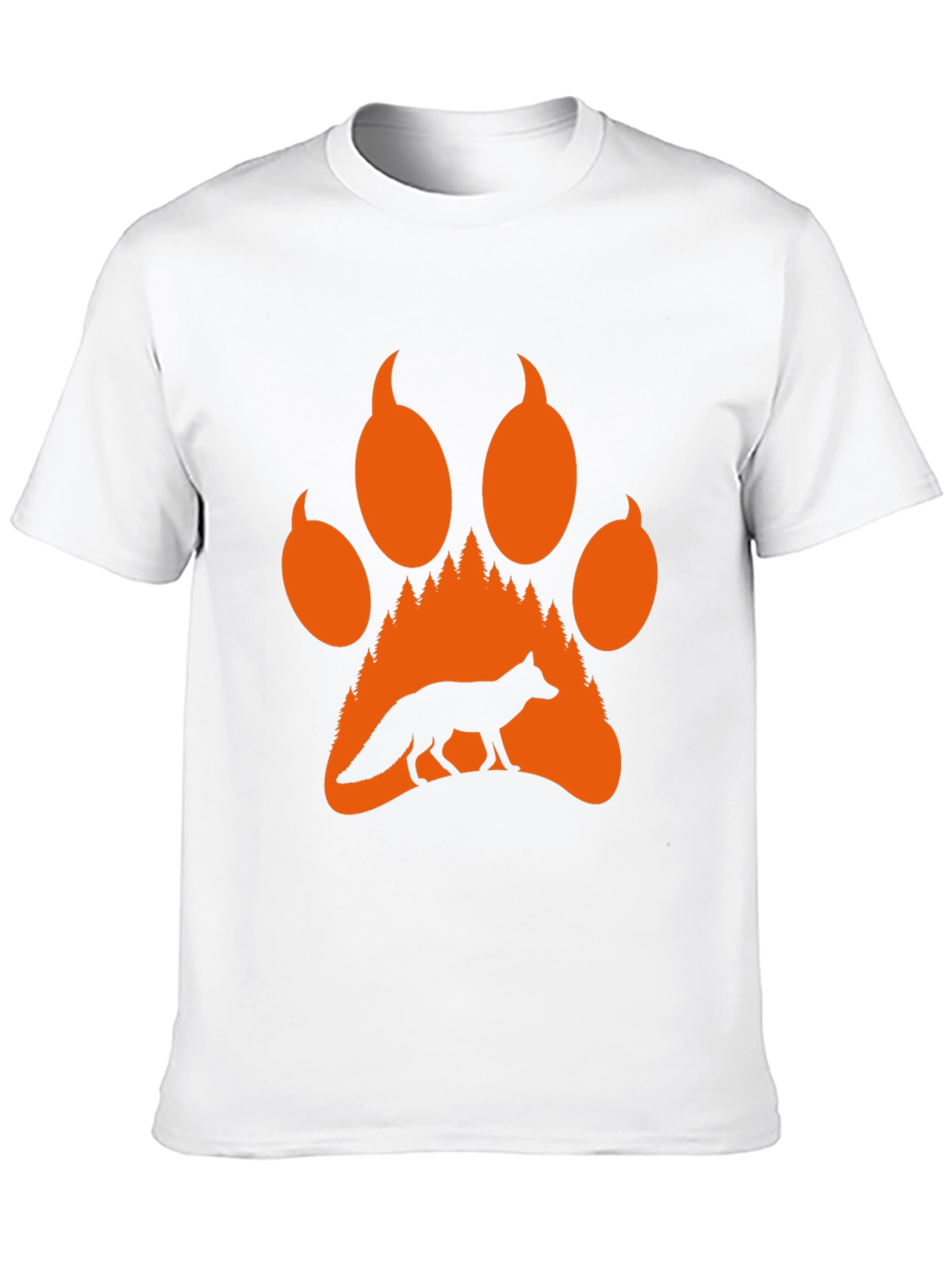 Fox Paw Print Graphic Tee - Nature Lover T-Shirt