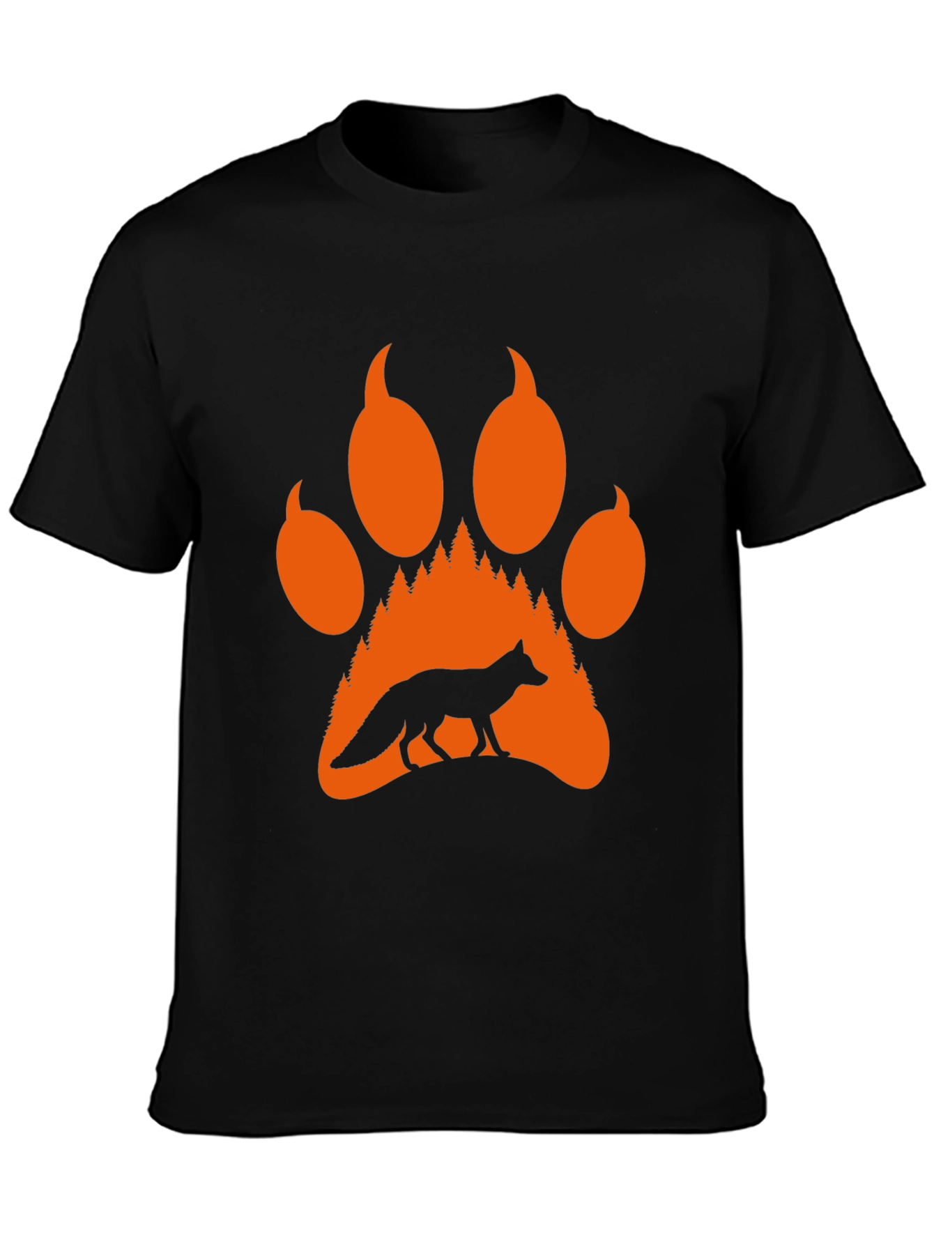 Fox Paw Print Graphic Tee - Nature Lover T-Shirt