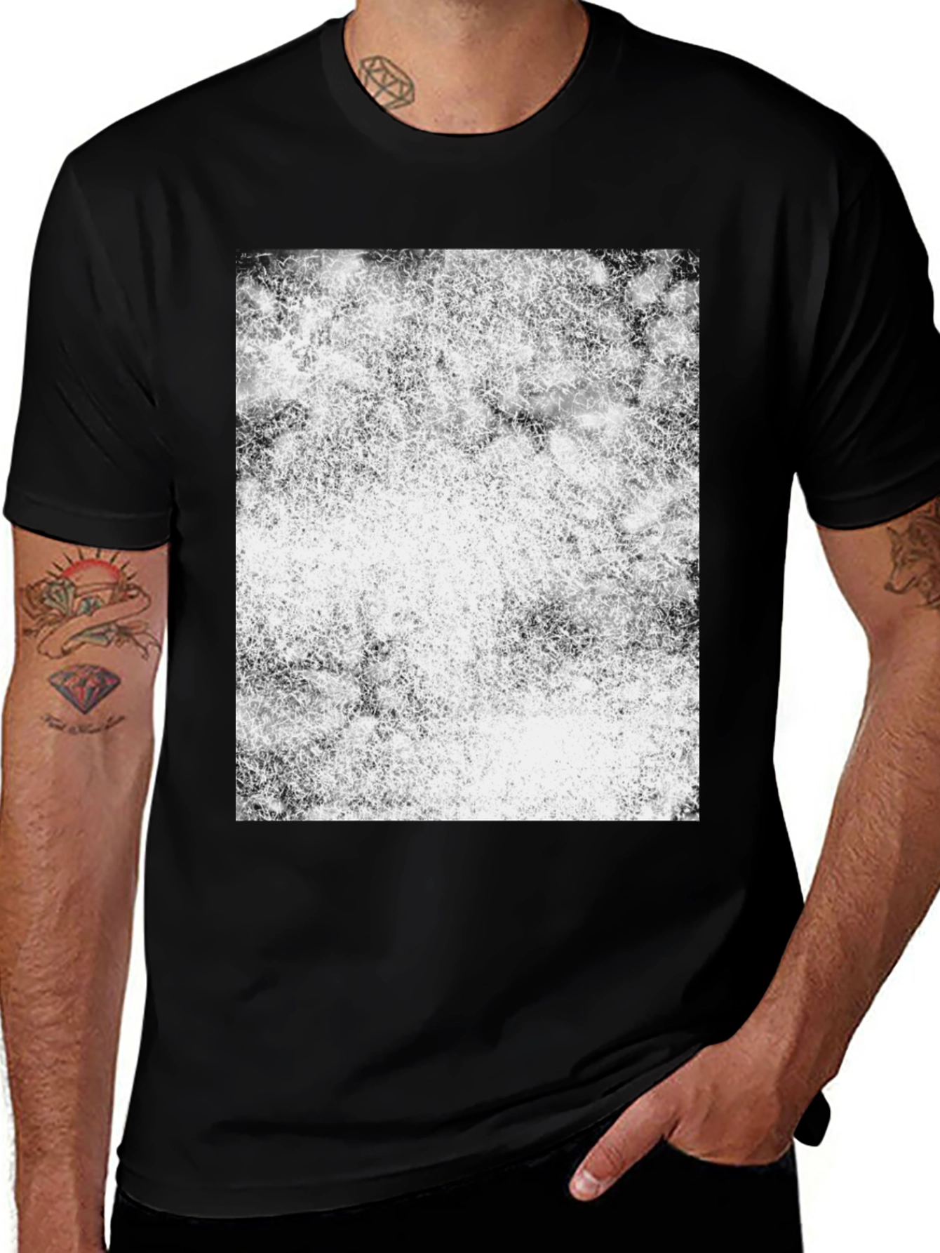 Abstract Print Black T-Shirt