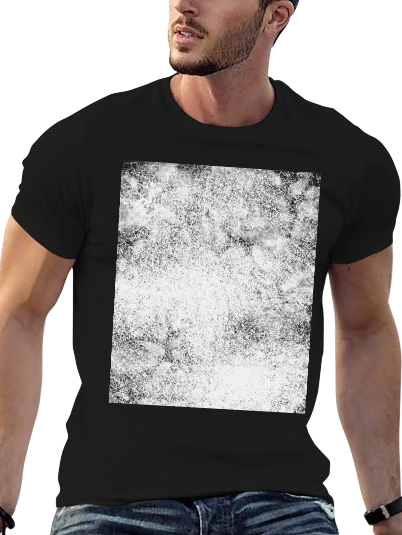 Abstract Print Black T-Shirt