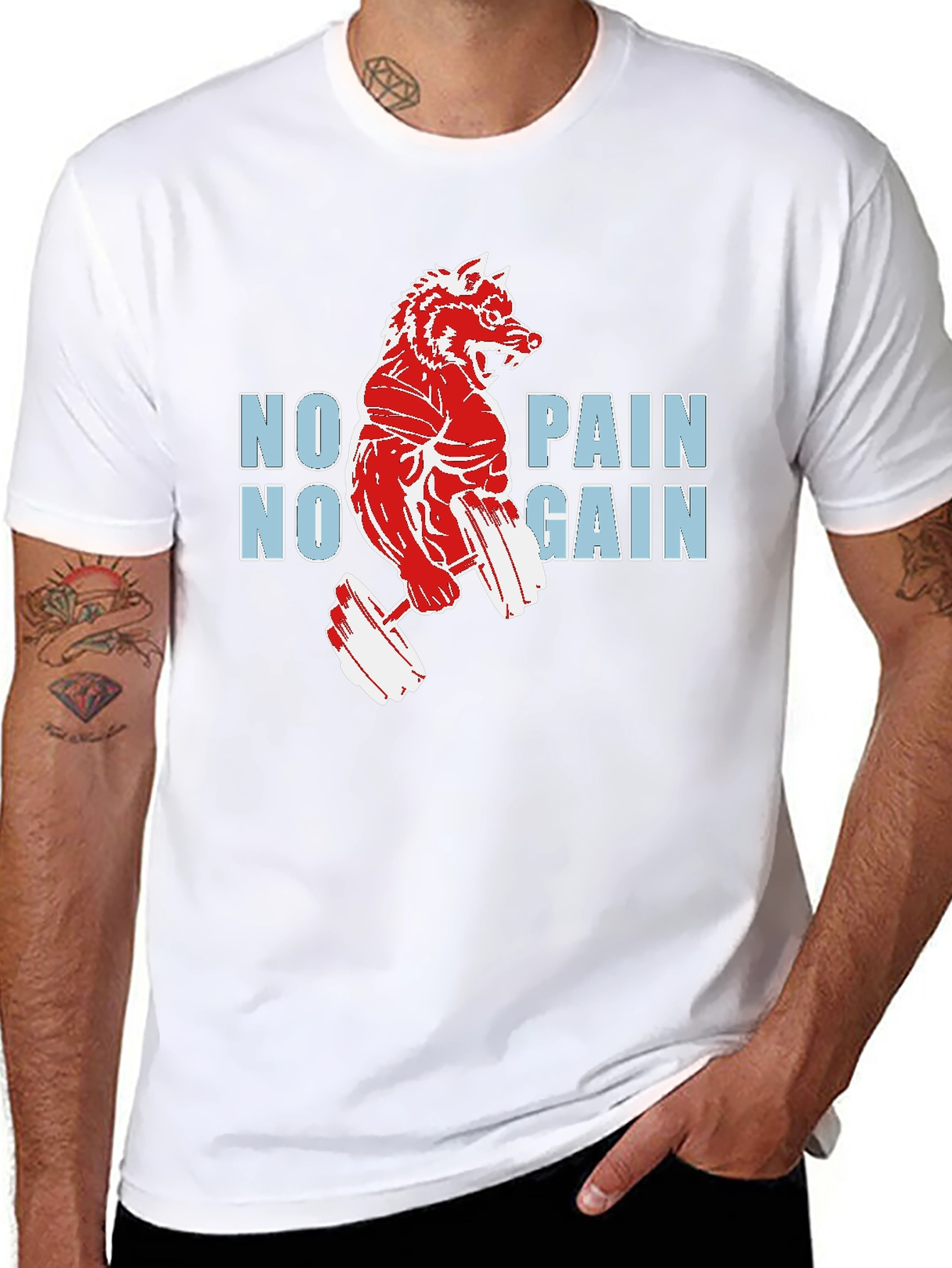 No Pain No Gain Wolf T-Shirt