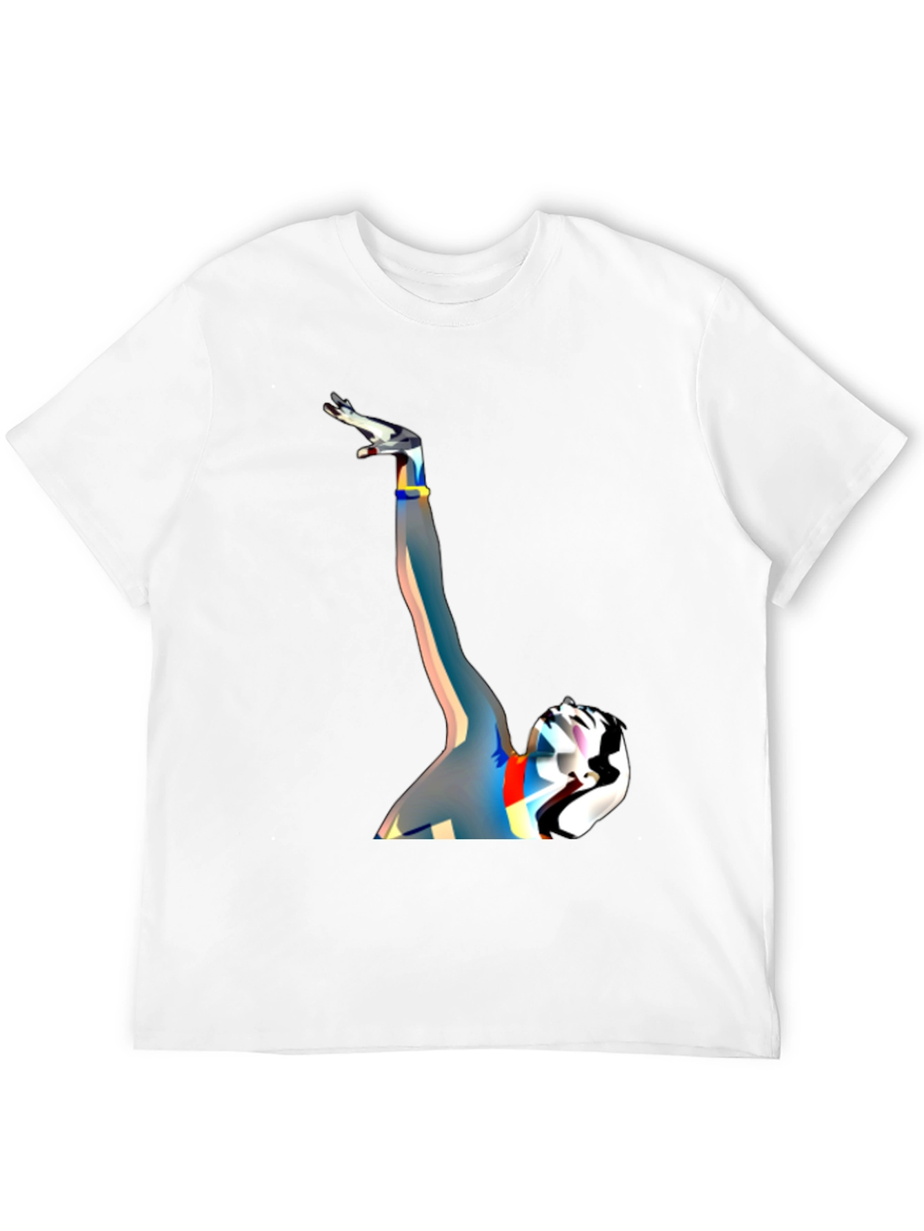 Abstract Art Graphic Tee - Black Cotton Blend