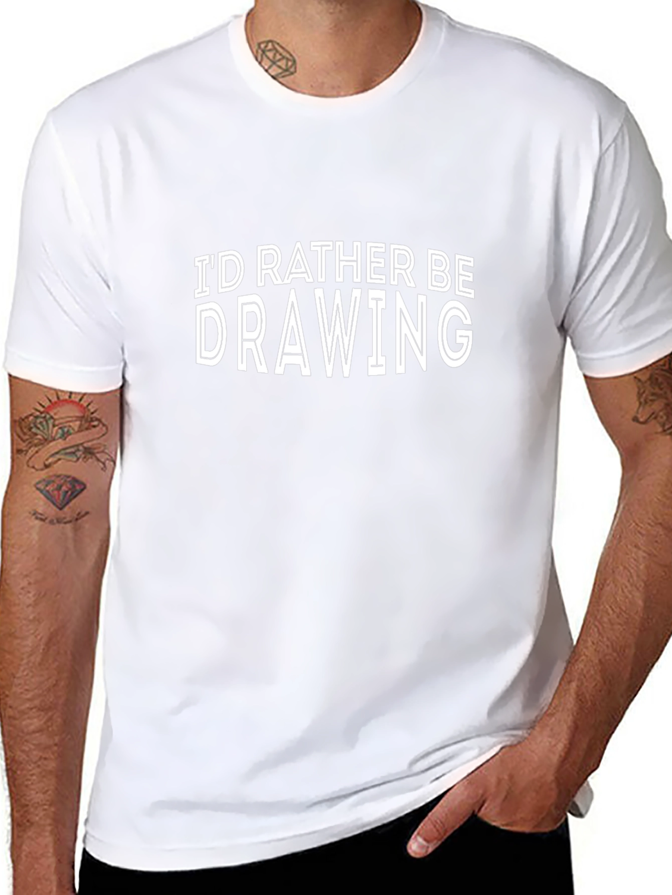 Id Rather Be Drawing Black T-Shirt