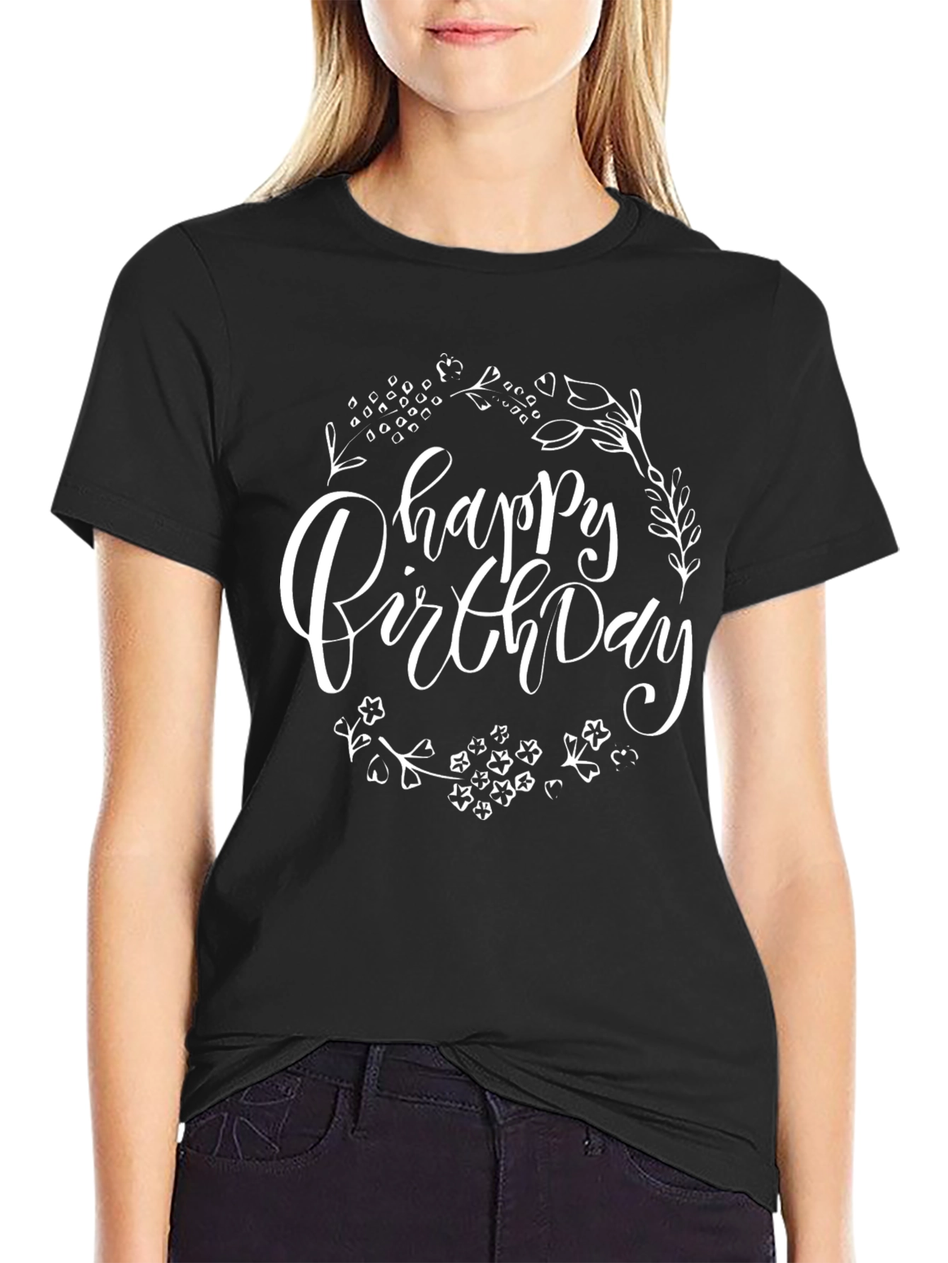 Happy Birthday Graphic Tee - Black