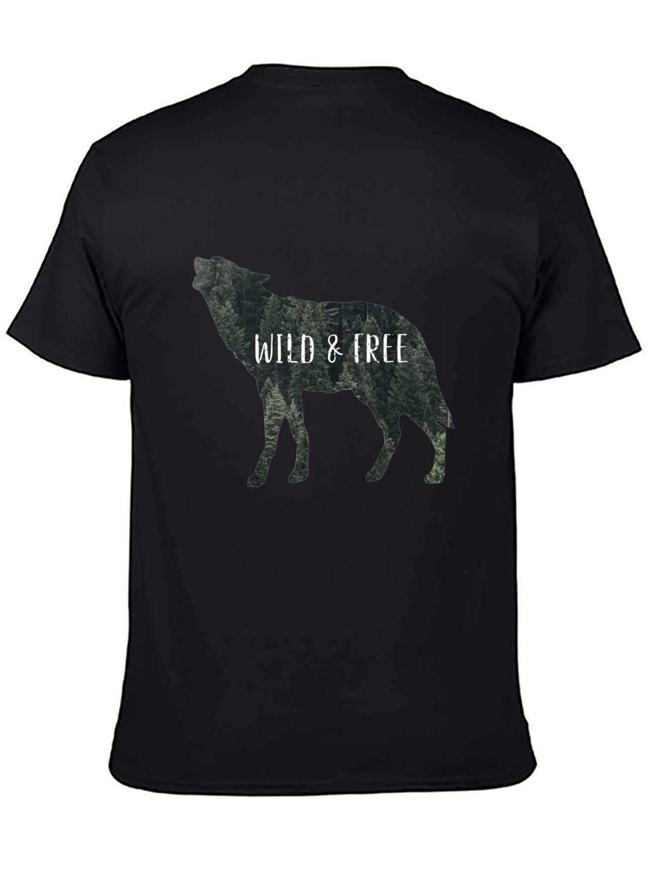 Wild & Free Wolf Graphic Black T-Shirt
