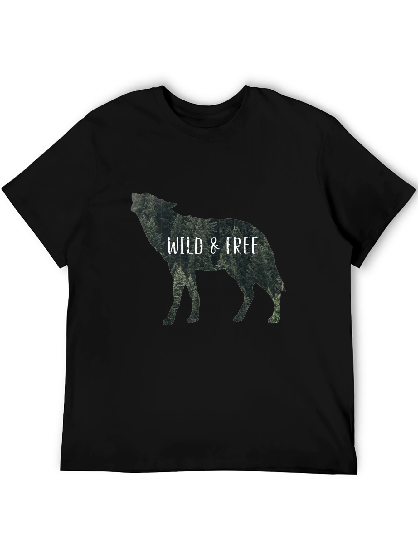 Wild & Free Wolf Graphic Black T-Shirt