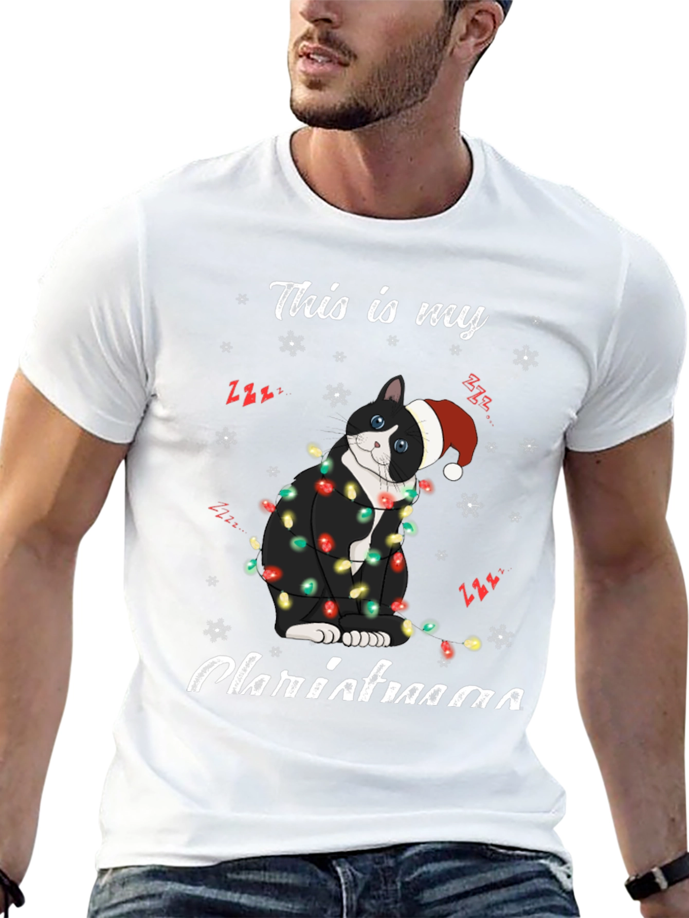Festive Cat Christmas T-Shirt