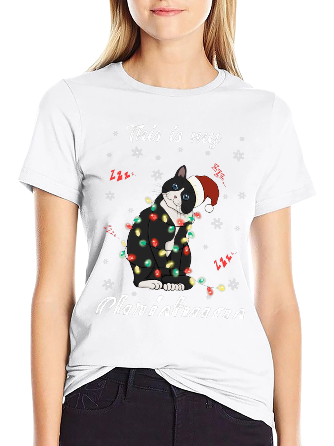 Festive Cat Christmas T-Shirt