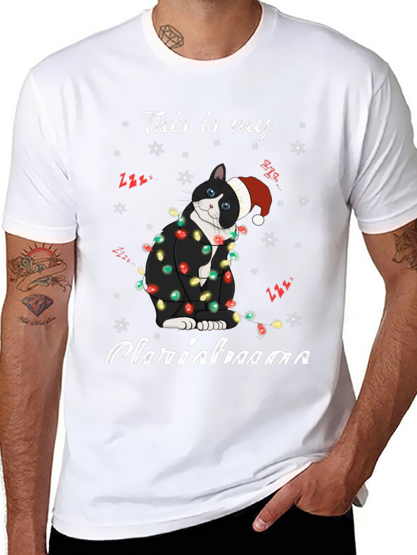 Festive Cat Christmas T-Shirt