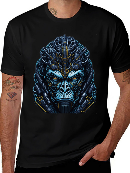 Cyber Ape Graphic T-Shirt - Futuristic Gorilla Design