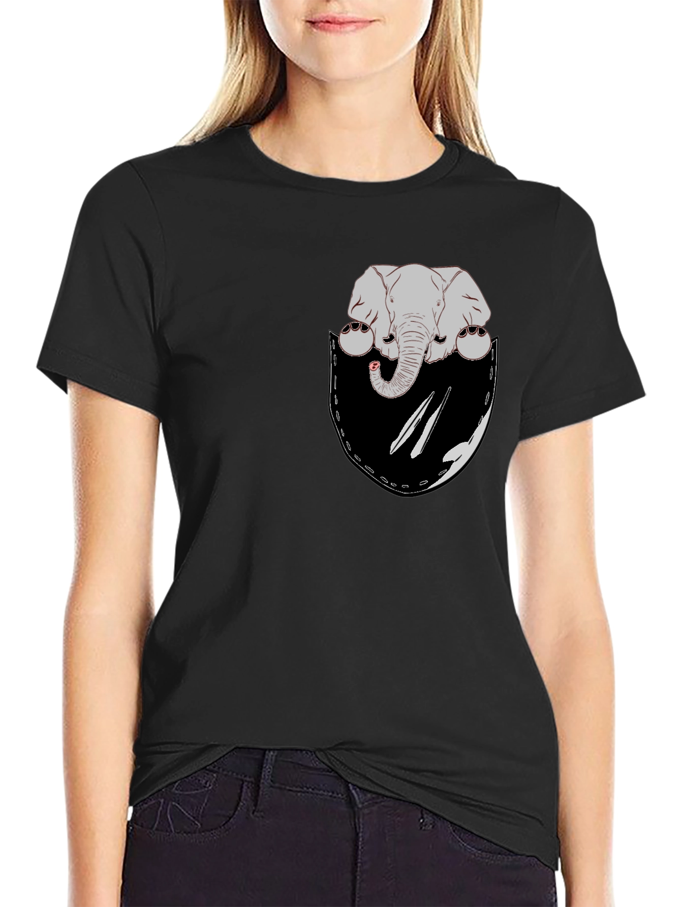 Elephant Pocket Graphic T-Shirt
