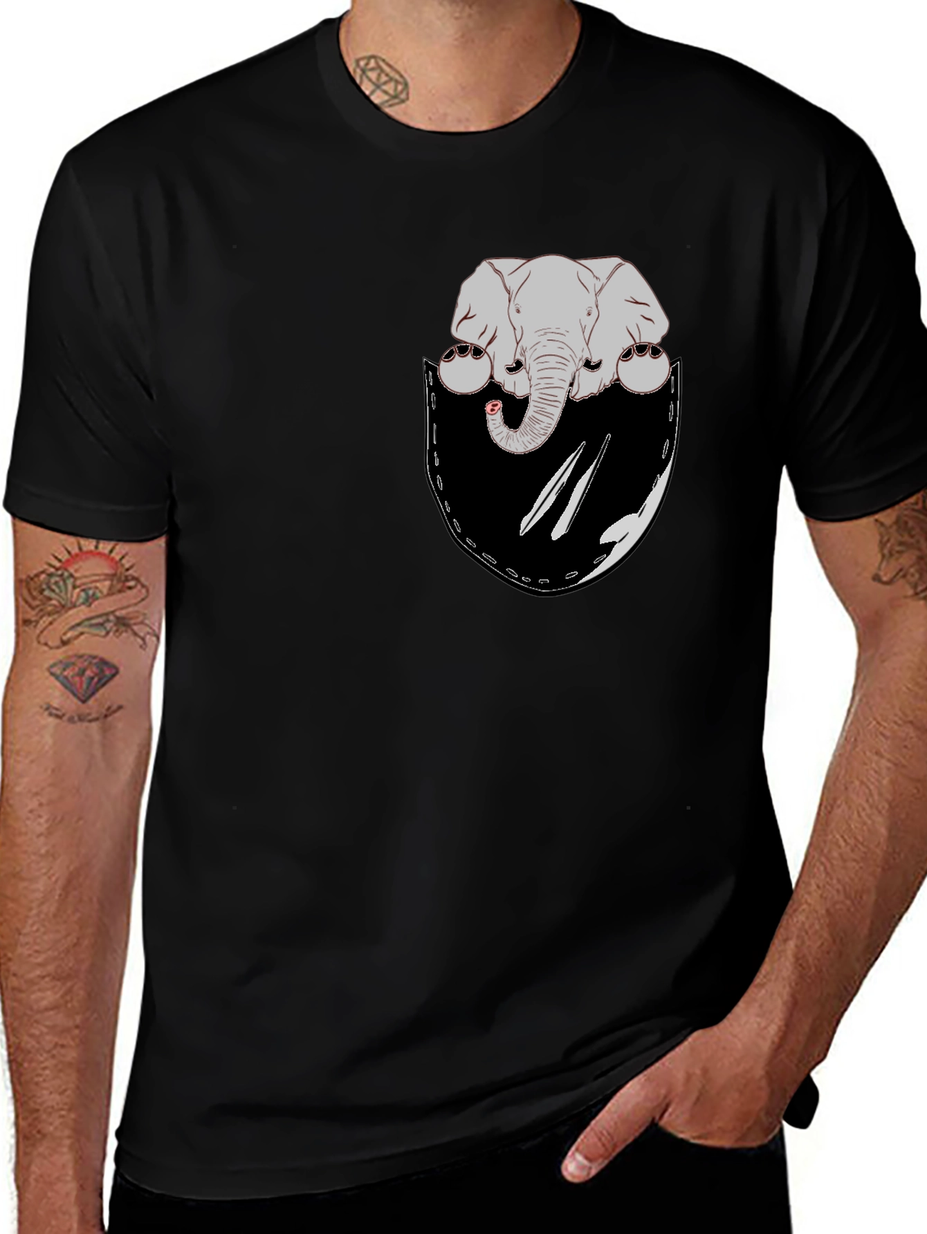 Elephant Pocket Graphic T-Shirt