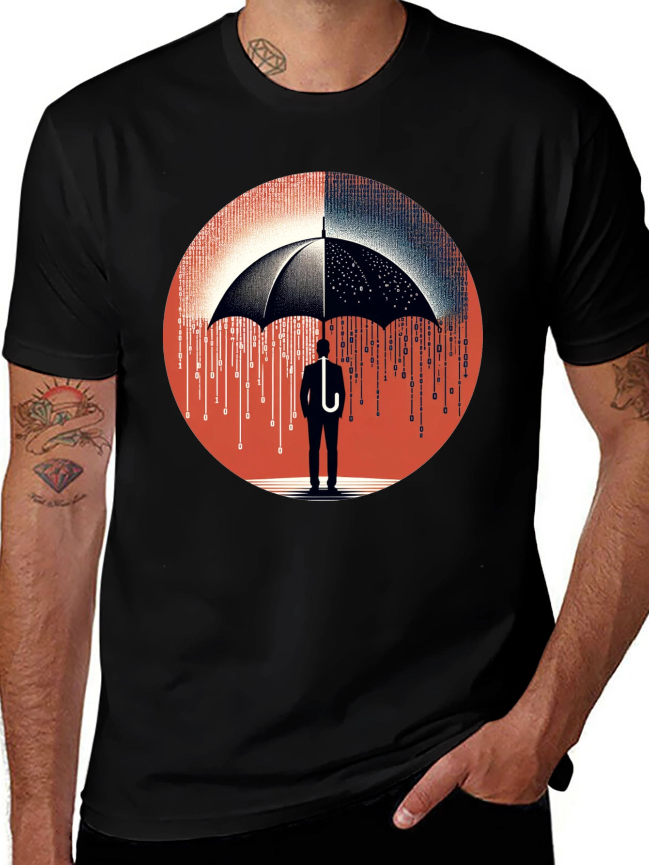 Data Protection T-Shirt: Digital Umbrella Tee