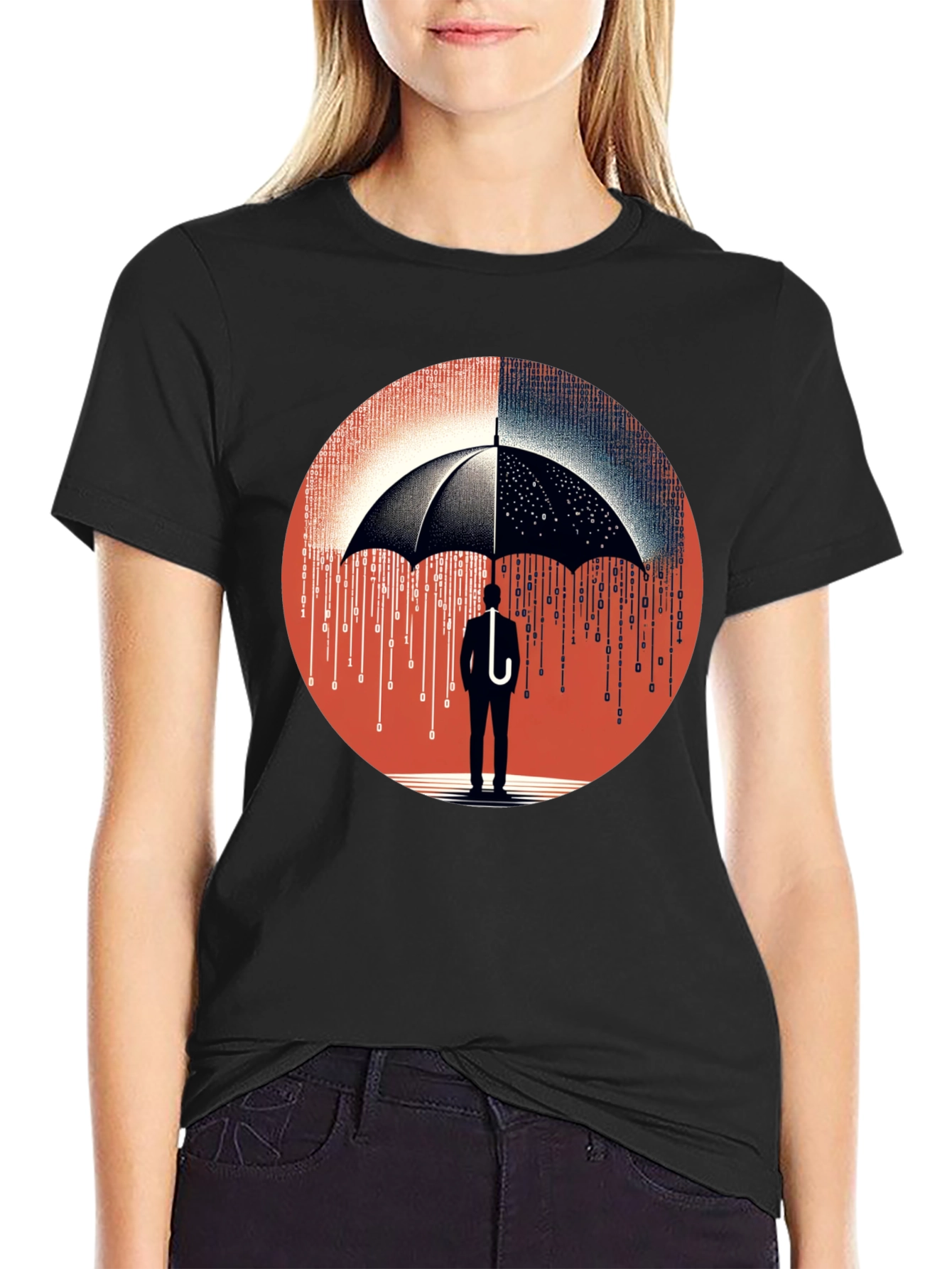 Data Protection T-Shirt: Digital Umbrella Tee
