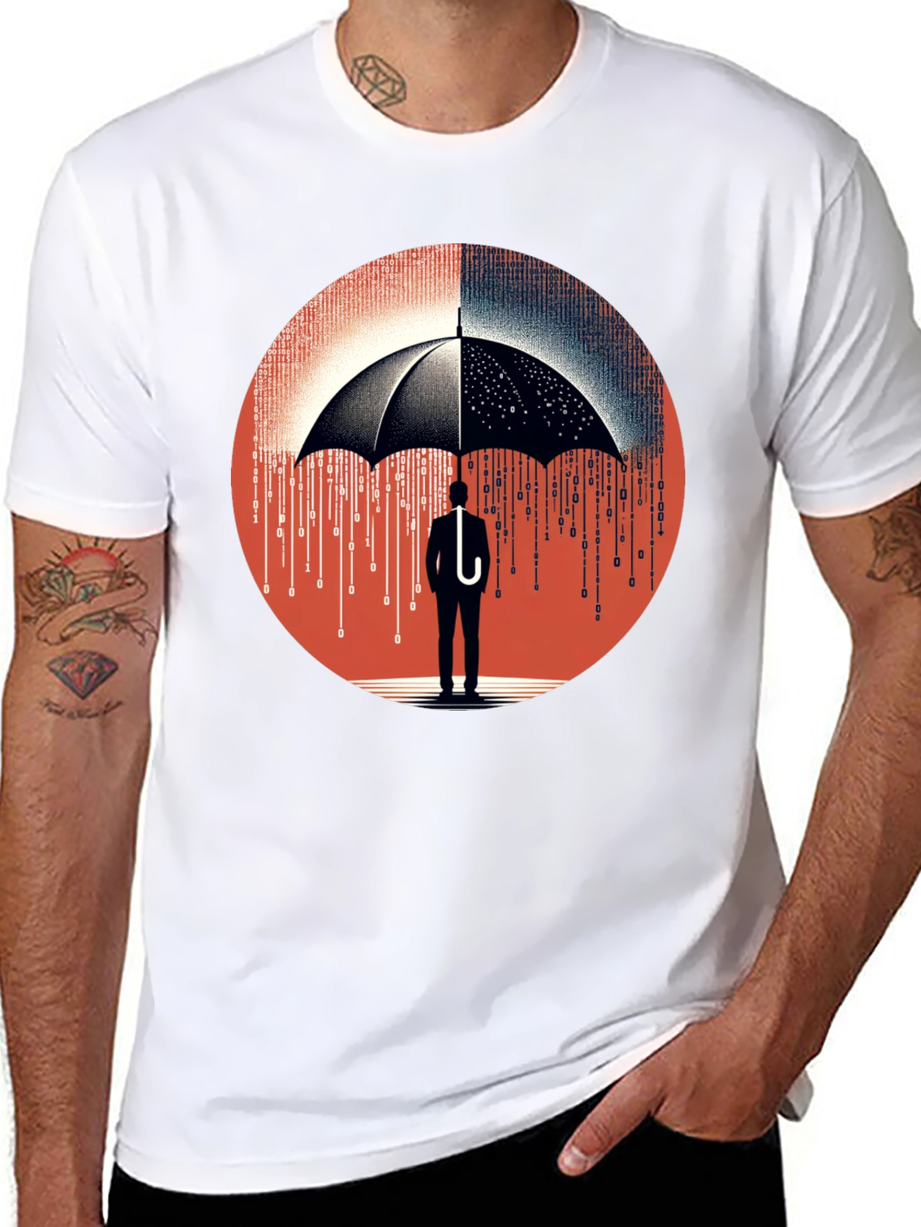 Data Protection T-Shirt: Digital Umbrella Tee