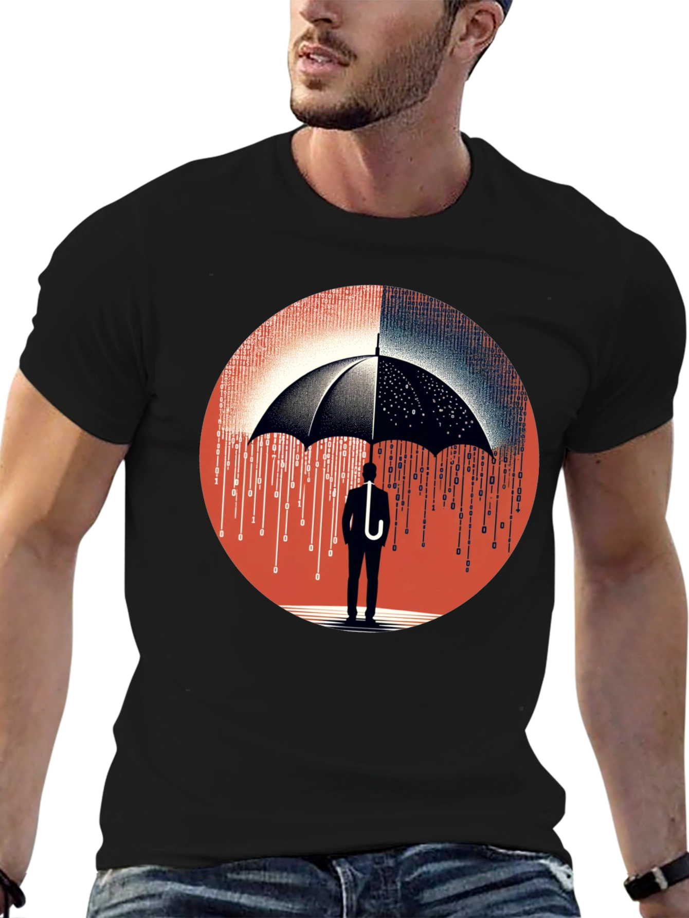 Data Protection T-Shirt: Digital Umbrella Tee