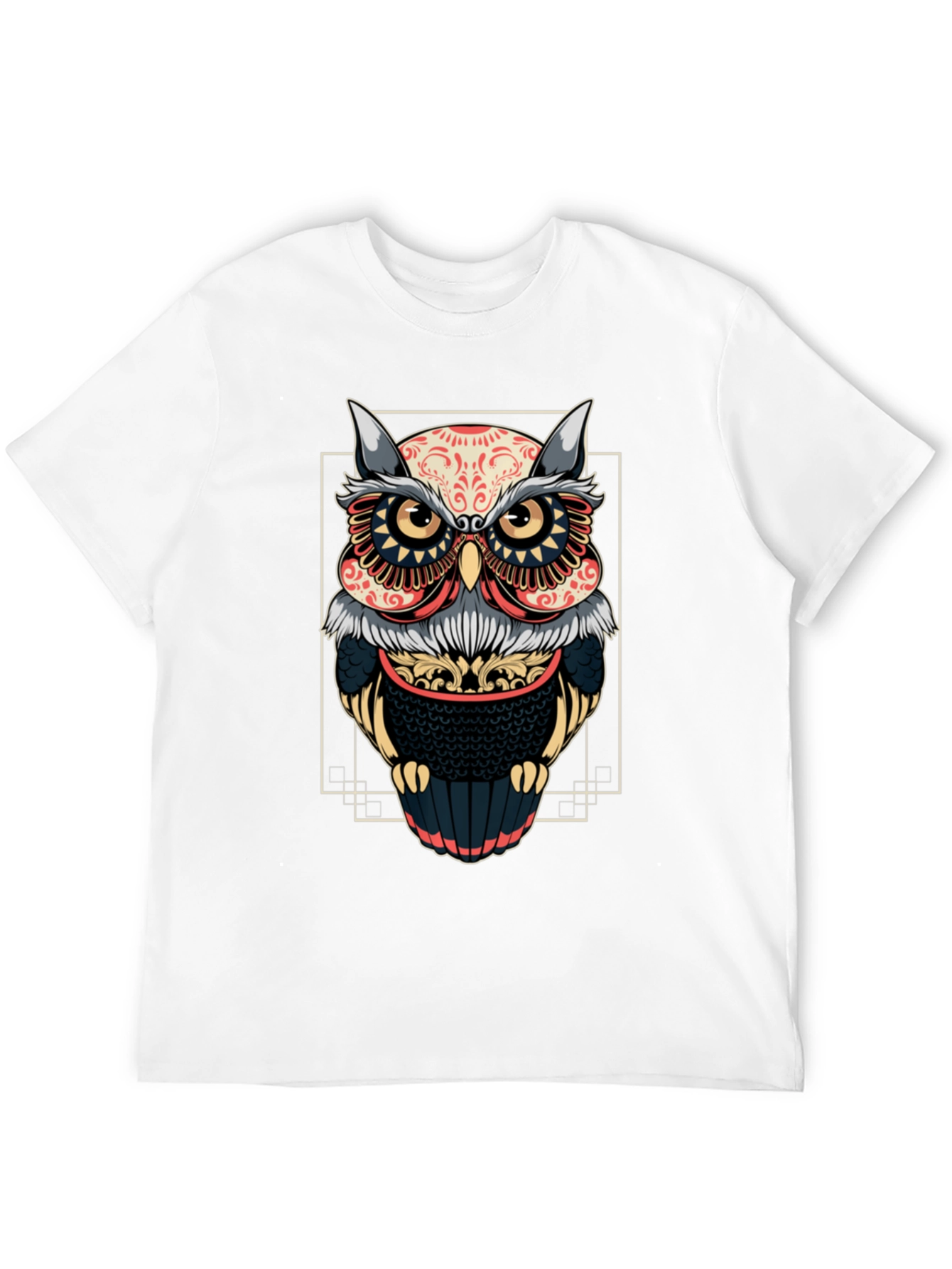 Owl Graphic Black T-Shirt - Stylish Bird Design