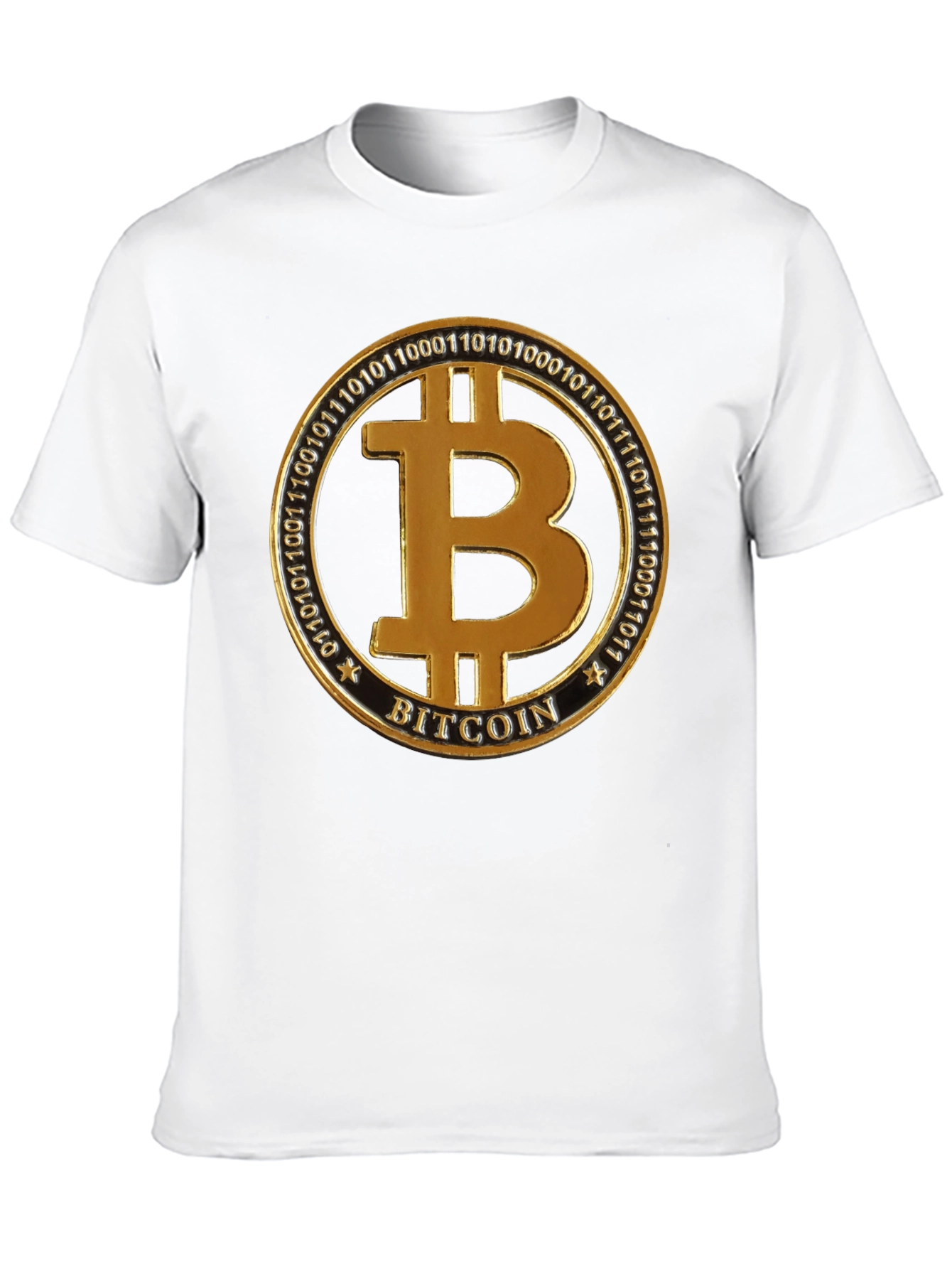 Bitcoin Golden Emblem Black T-Shirt