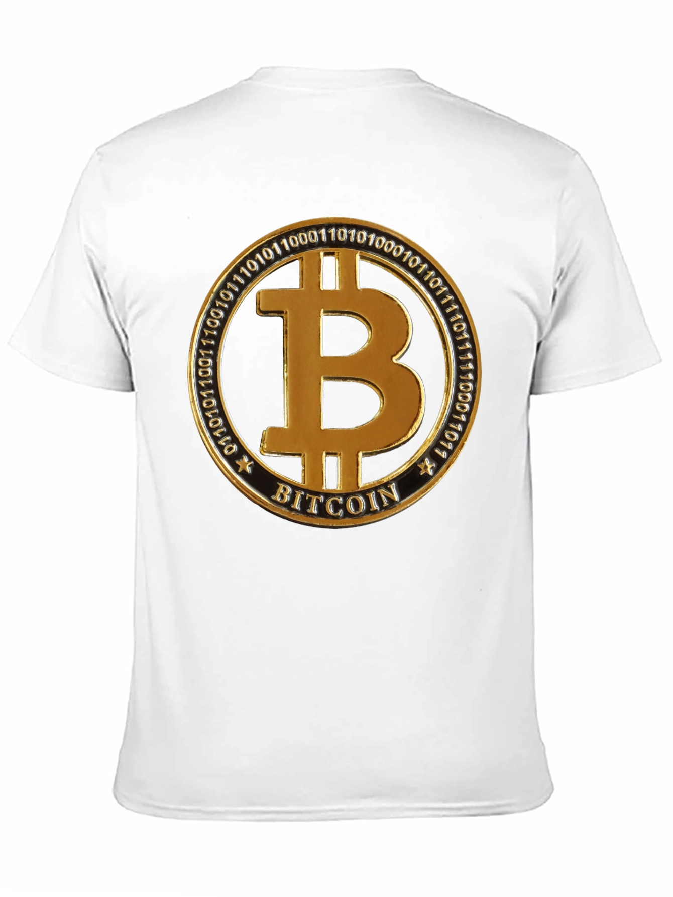 Bitcoin Golden Emblem Black T-Shirt