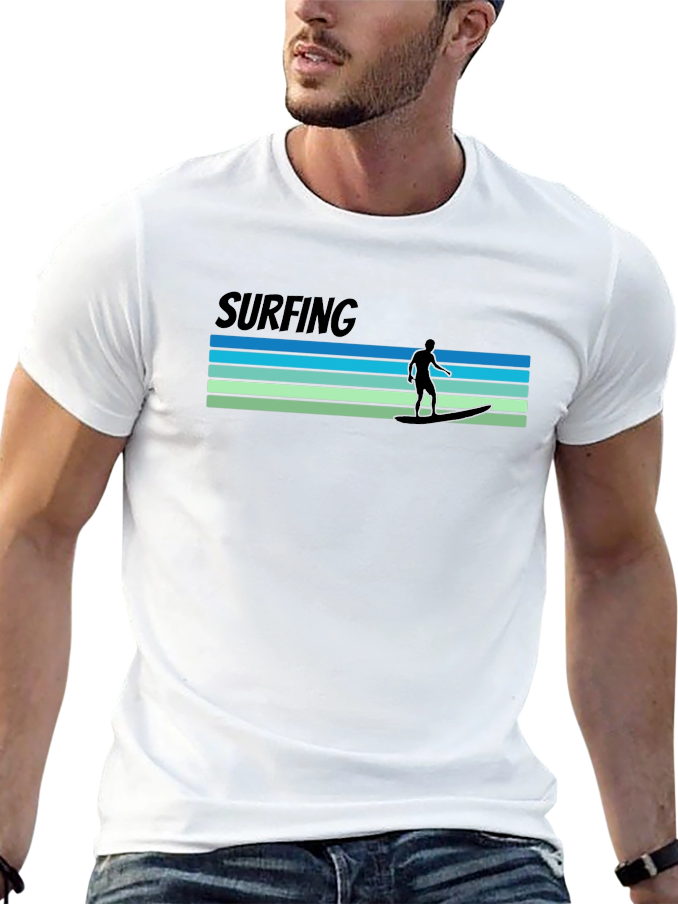 Surfing T-Shirt - Retro Wave Design