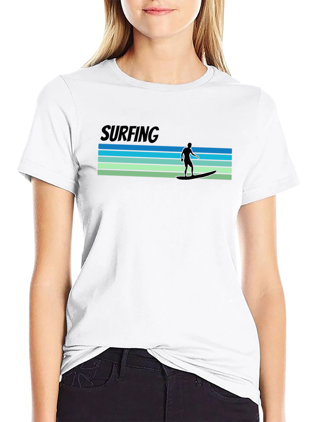 Surfing T-Shirt - Retro Wave Design