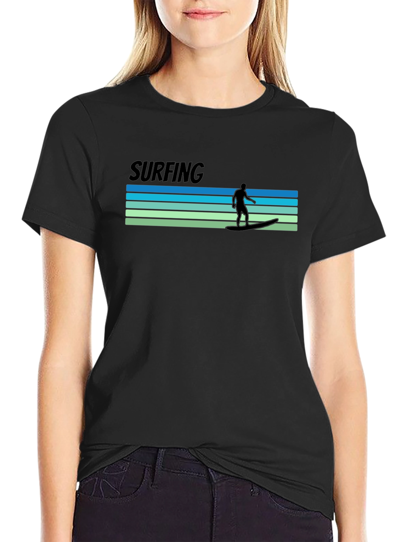 Surfing T-Shirt - Retro Wave Design