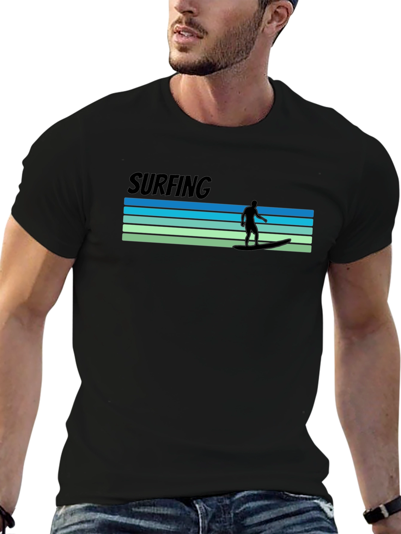 Surfing T-Shirt - Retro Wave Design