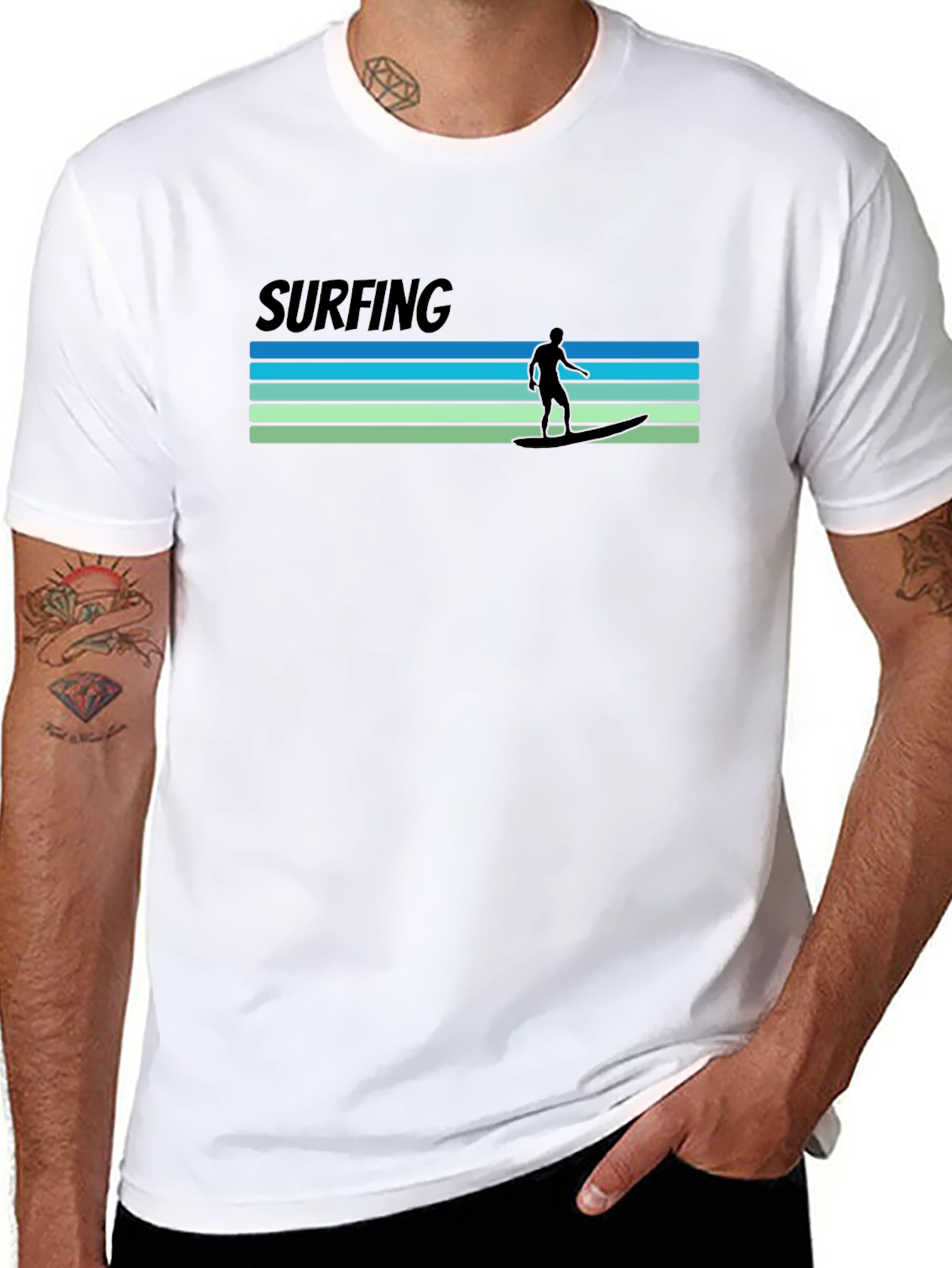 Surfing T-Shirt - Retro Wave Design