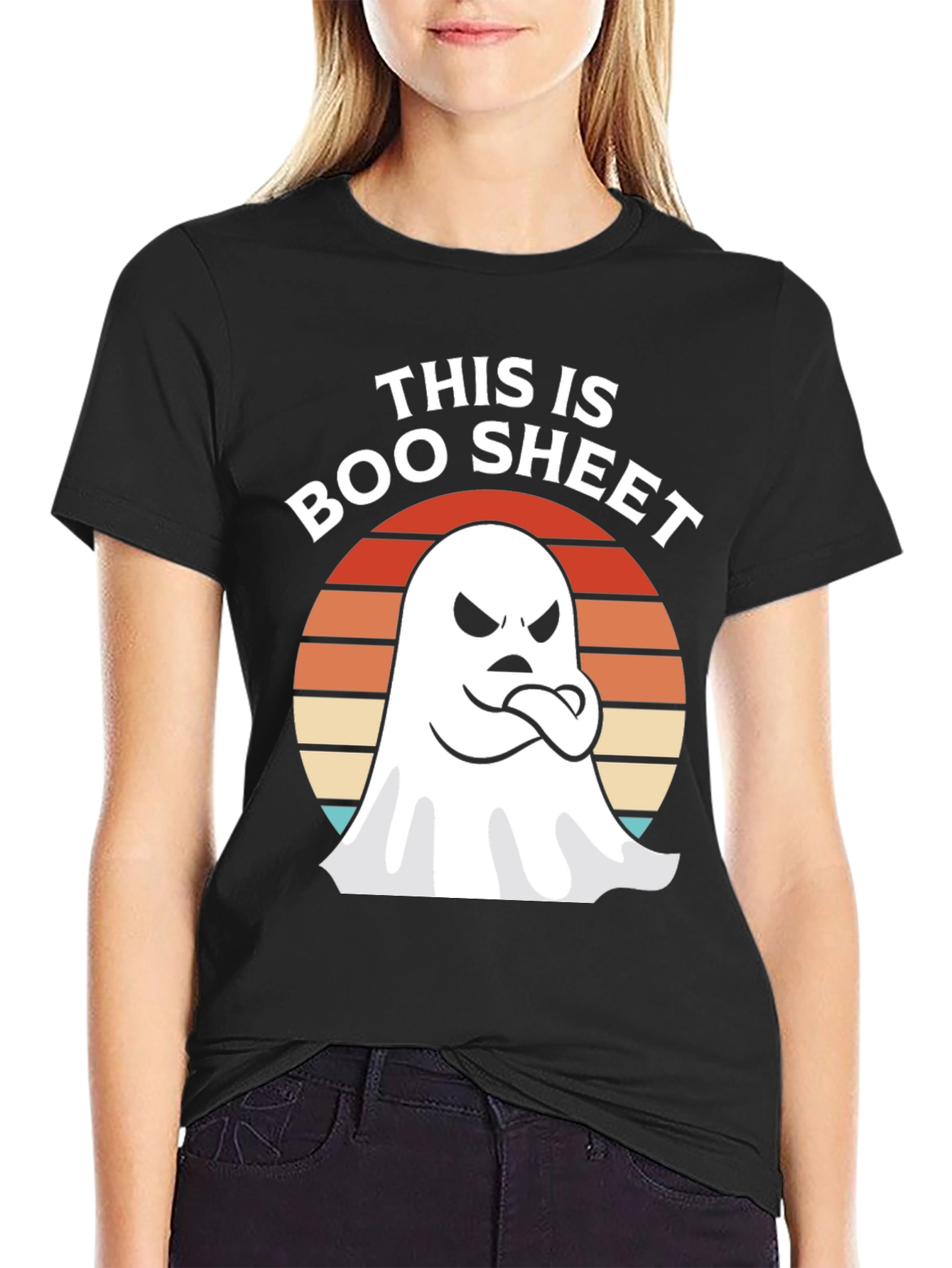 Boo Sheet Ghost Graphic T-Shirt - Halloween Fun!