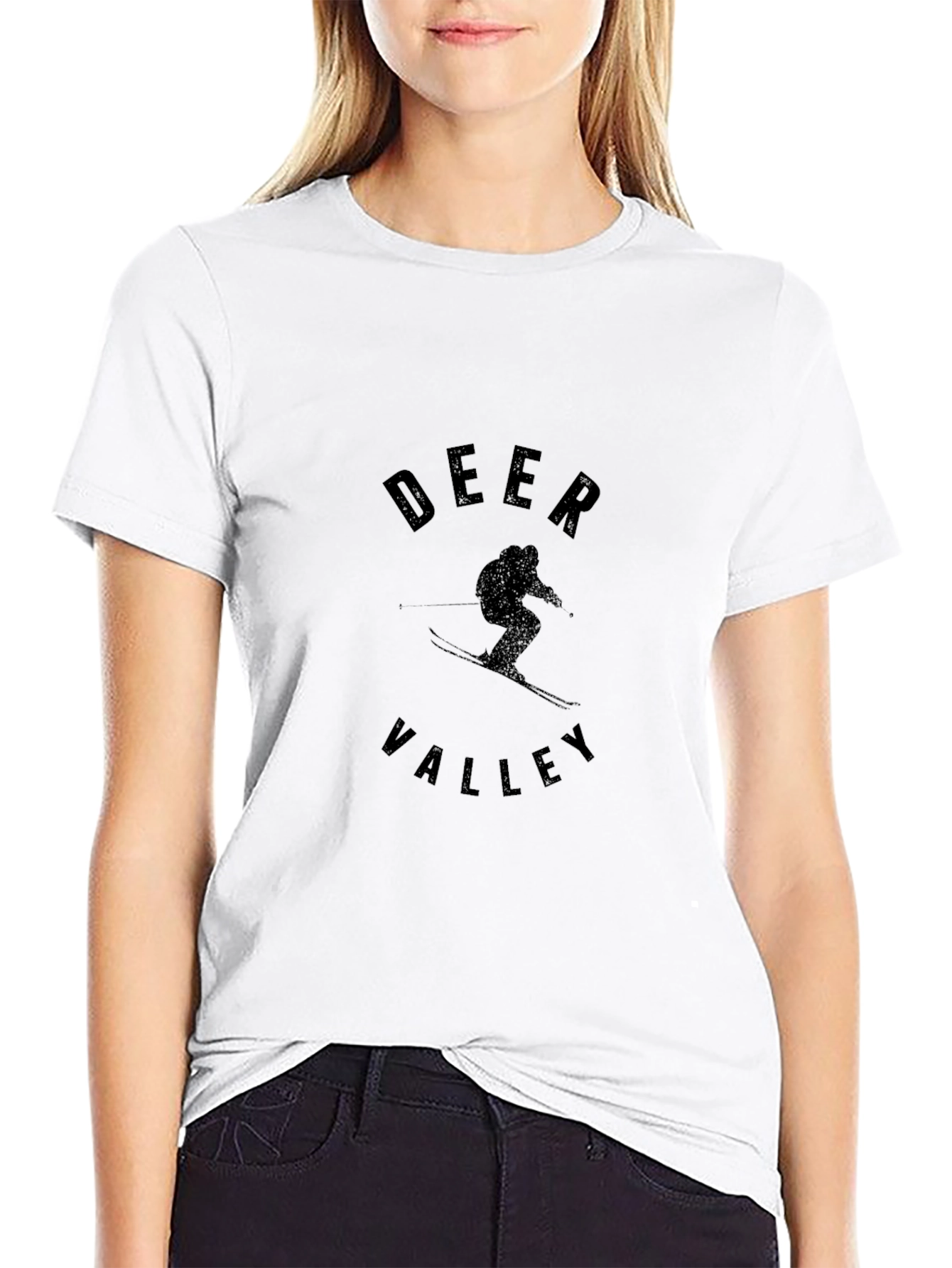 Deer Valley Skiing T-Shirt - Black Graphic Tee