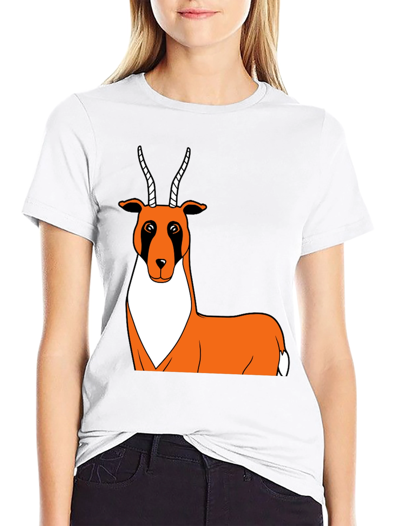 Cartoon Antelope Graphic T-Shirt - Unisex