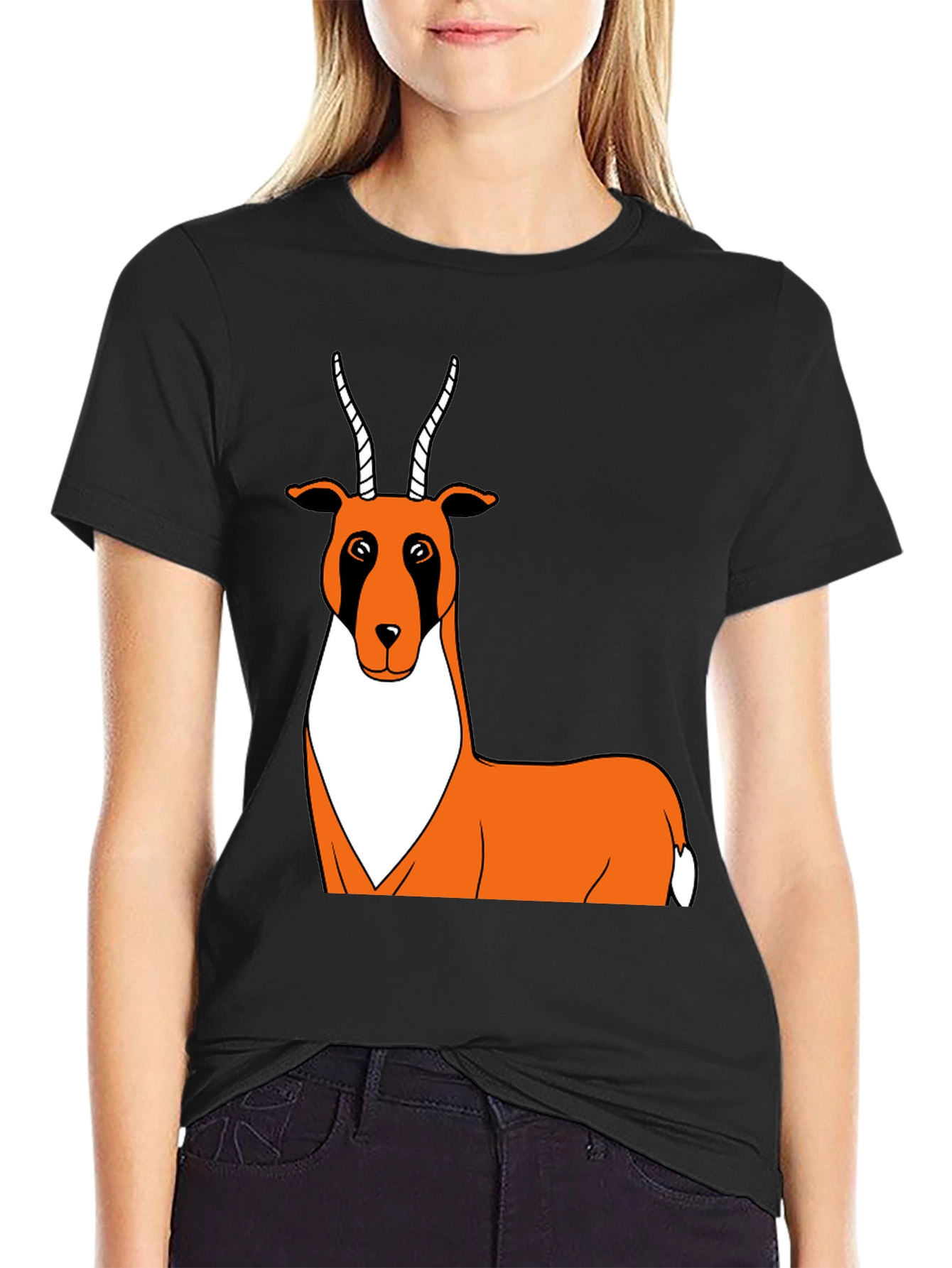 Cartoon Antelope Graphic T-Shirt - Unisex