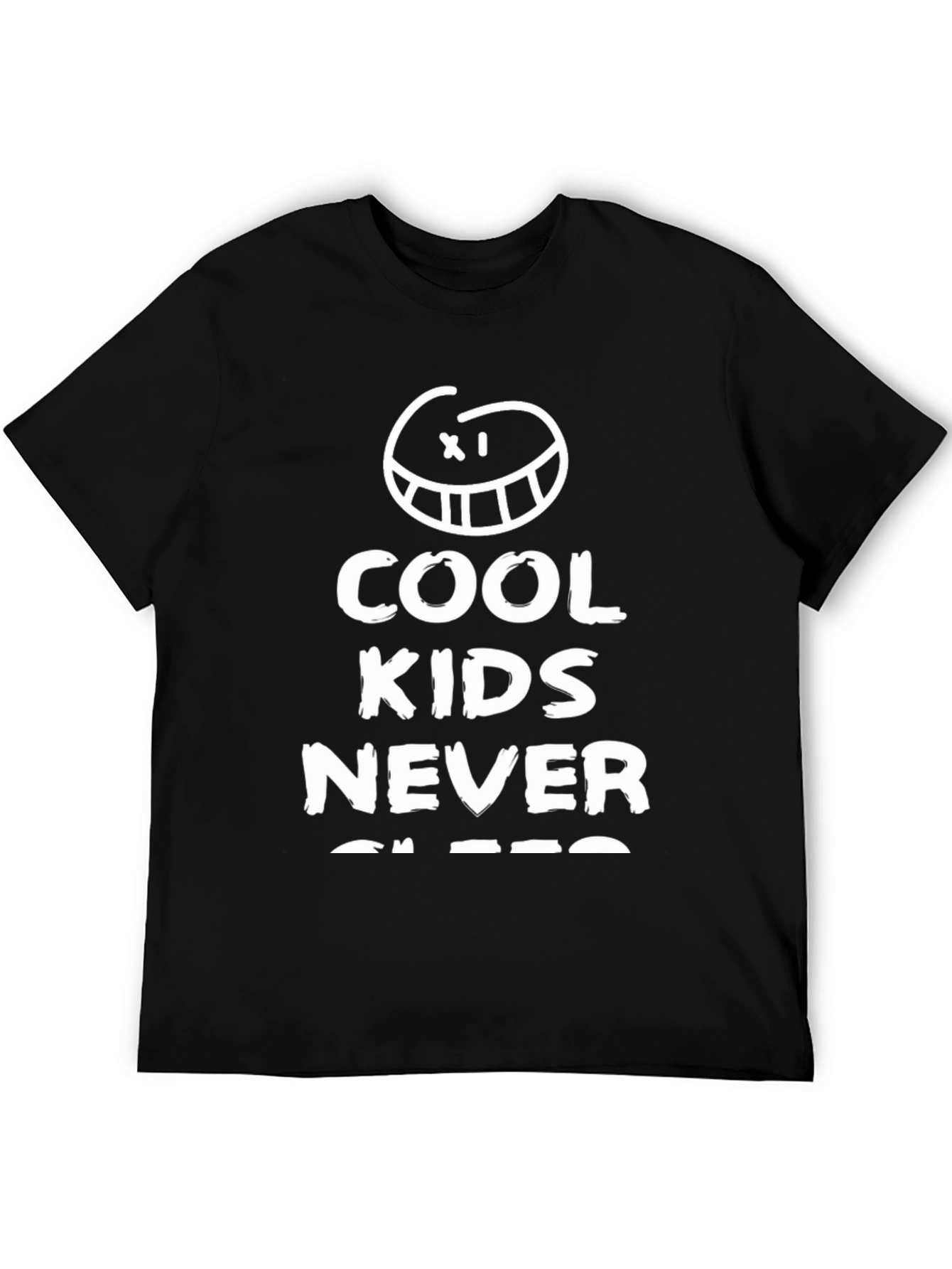 Cool Kids Never Sleep Graphic Tee - Black