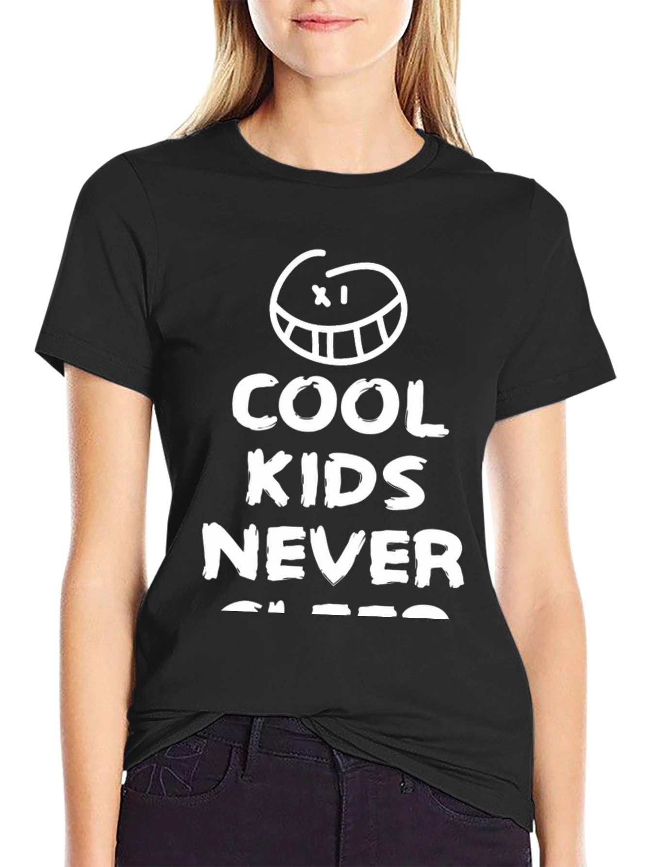 Cool Kids Never Sleep Graphic Tee - Black