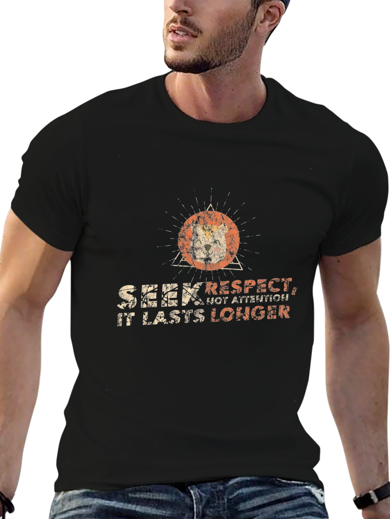 Seek Respect Black Graphic Tee