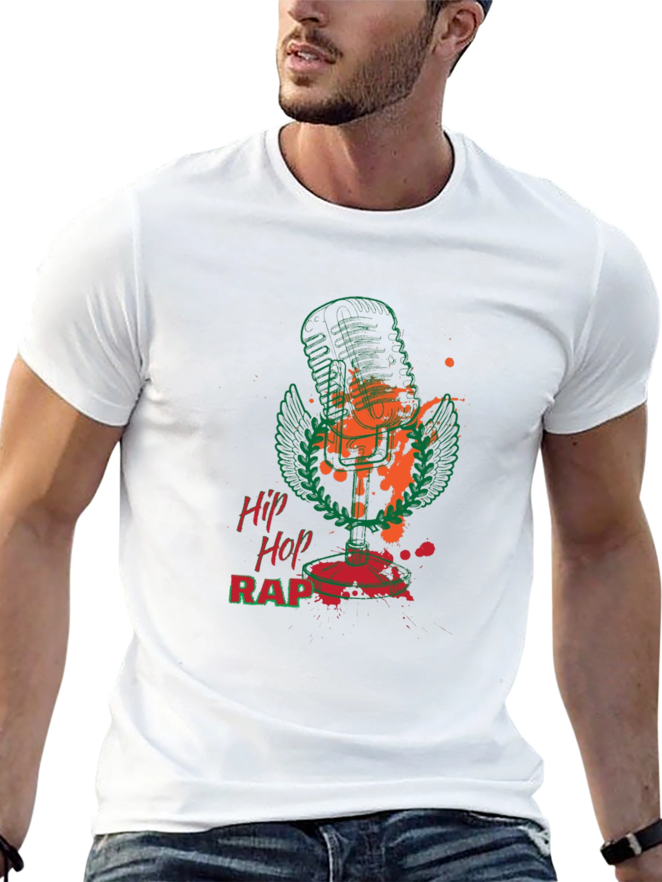 Hip Hop Rap Microphone Graphic Tee