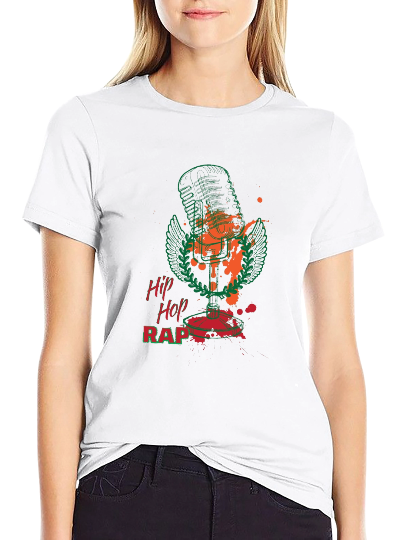 Hip Hop Rap Microphone Graphic Tee
