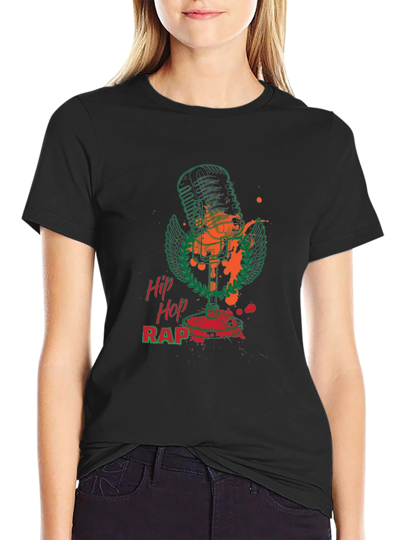 Hip Hop Rap Microphone Graphic Tee