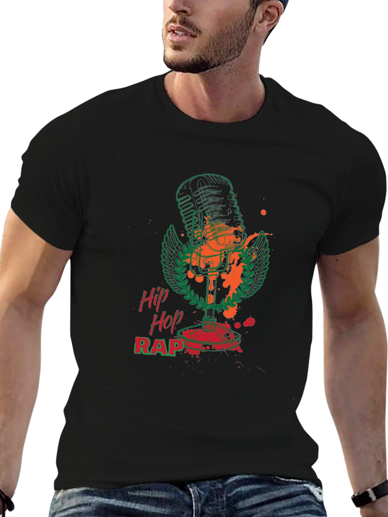 Hip Hop Rap Microphone Graphic Tee