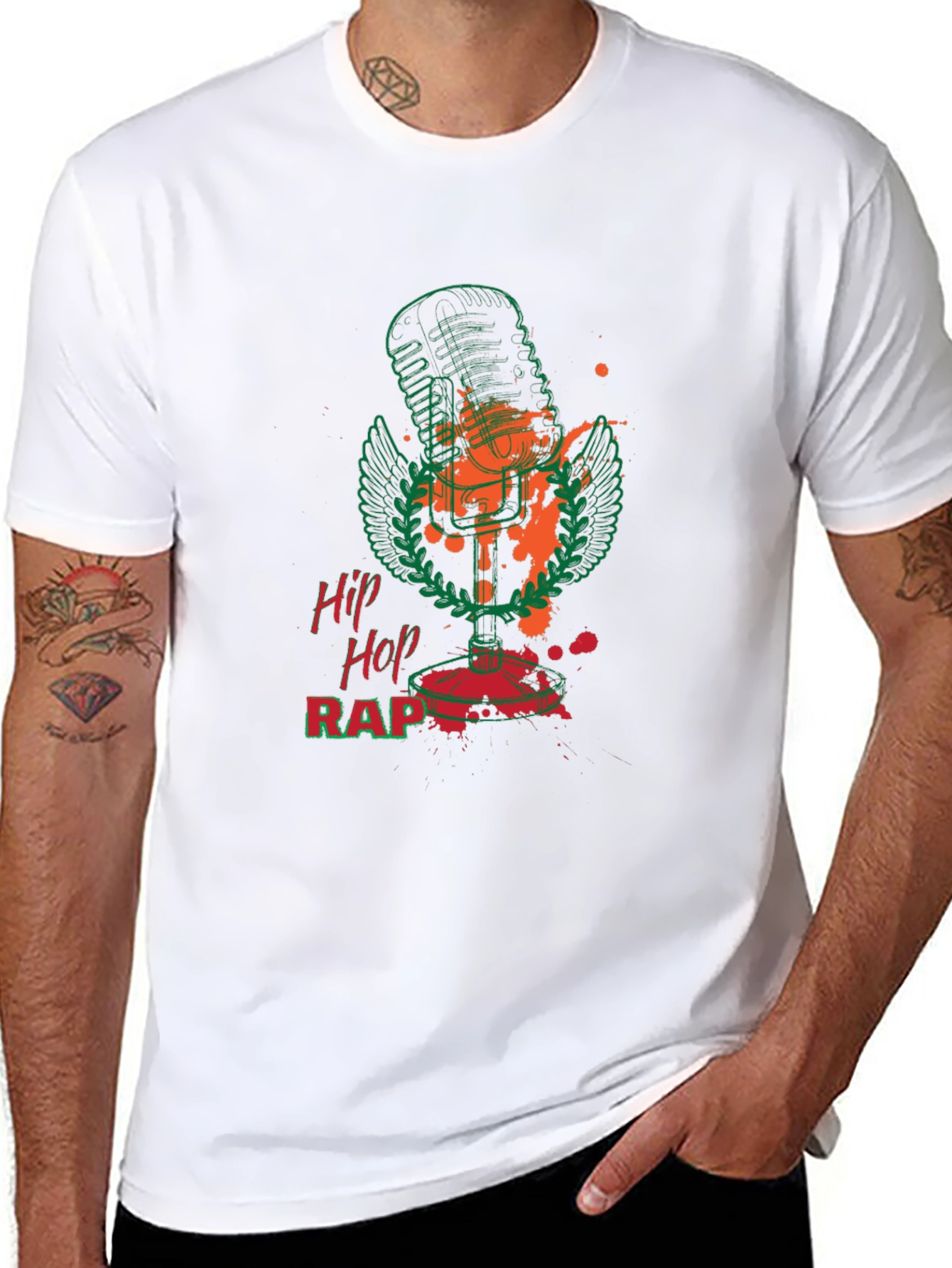 Hip Hop Rap Microphone Graphic Tee