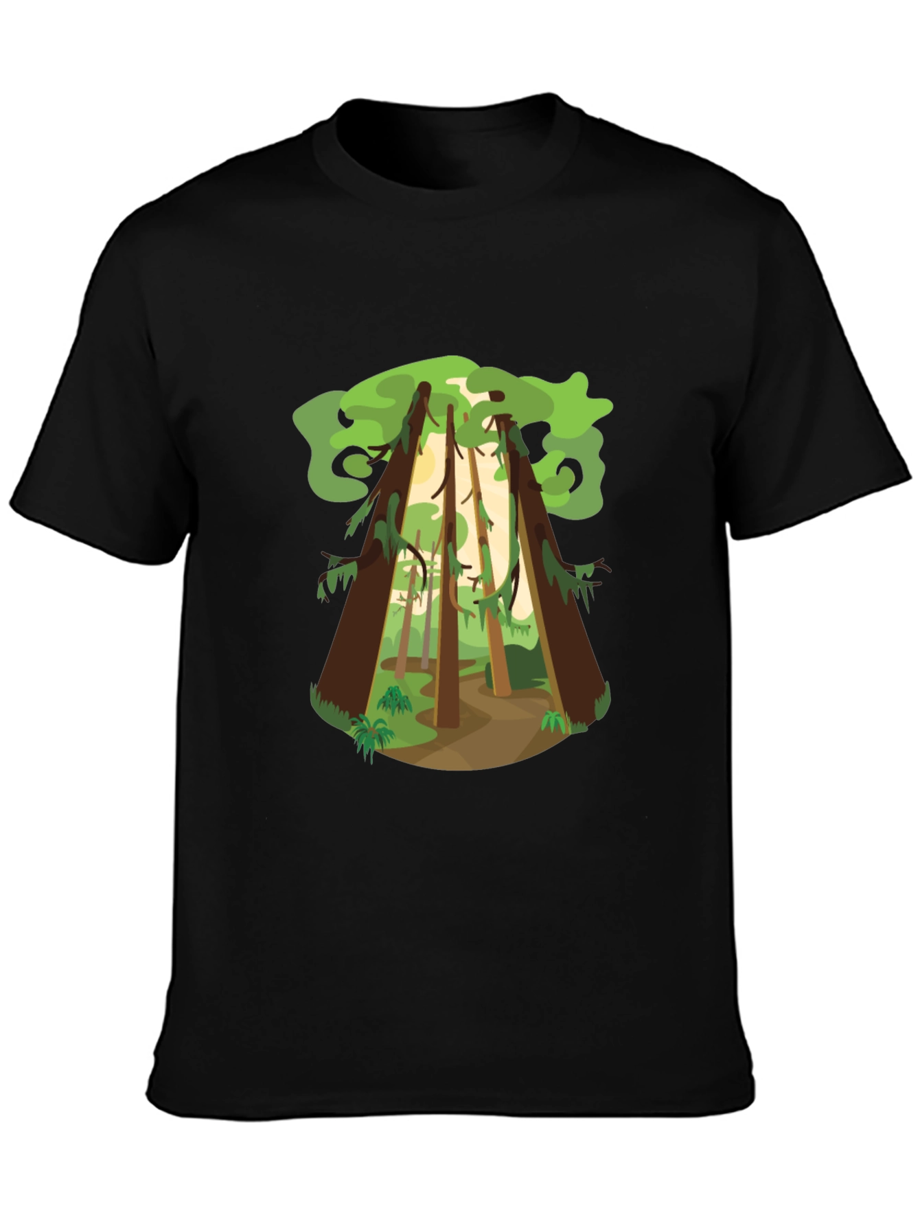 Forest Print Black T-Shirt