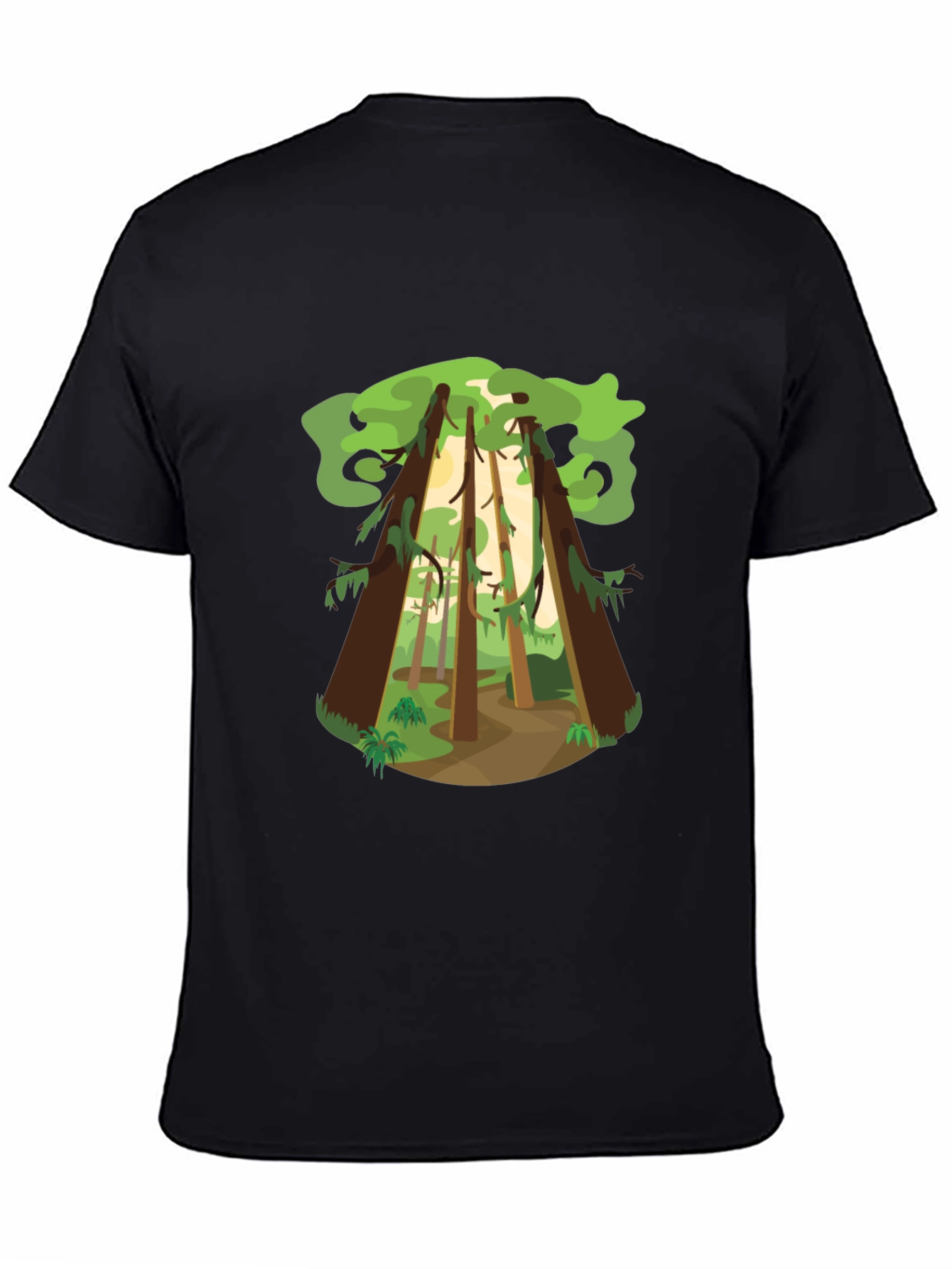 Forest Print Black T-Shirt
